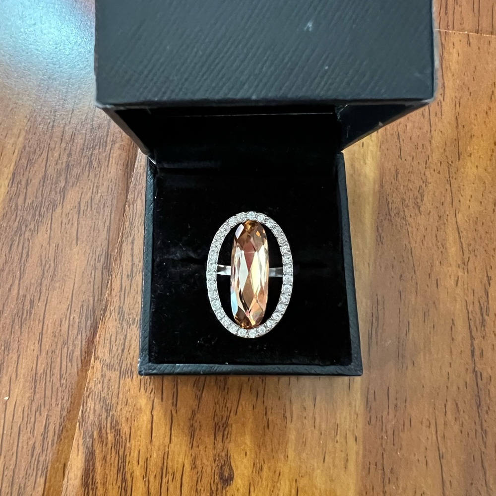 Sterling Silver Yellow Stone ring